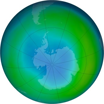 Antarctic ozone map for 1986-05